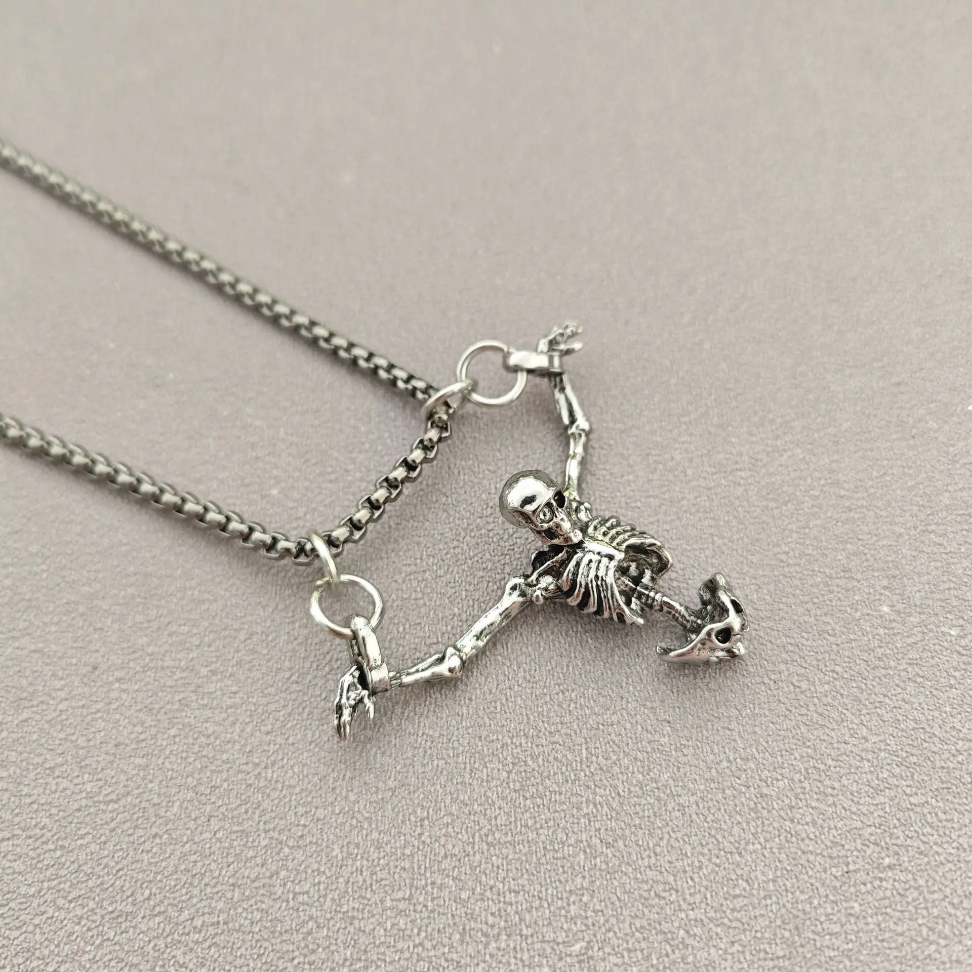 Punk Style Punished Man Skull Pendant Necklace Men Vintage Creative Hip Hop Personalized Necklace Party Jewelry Accessories image 4
