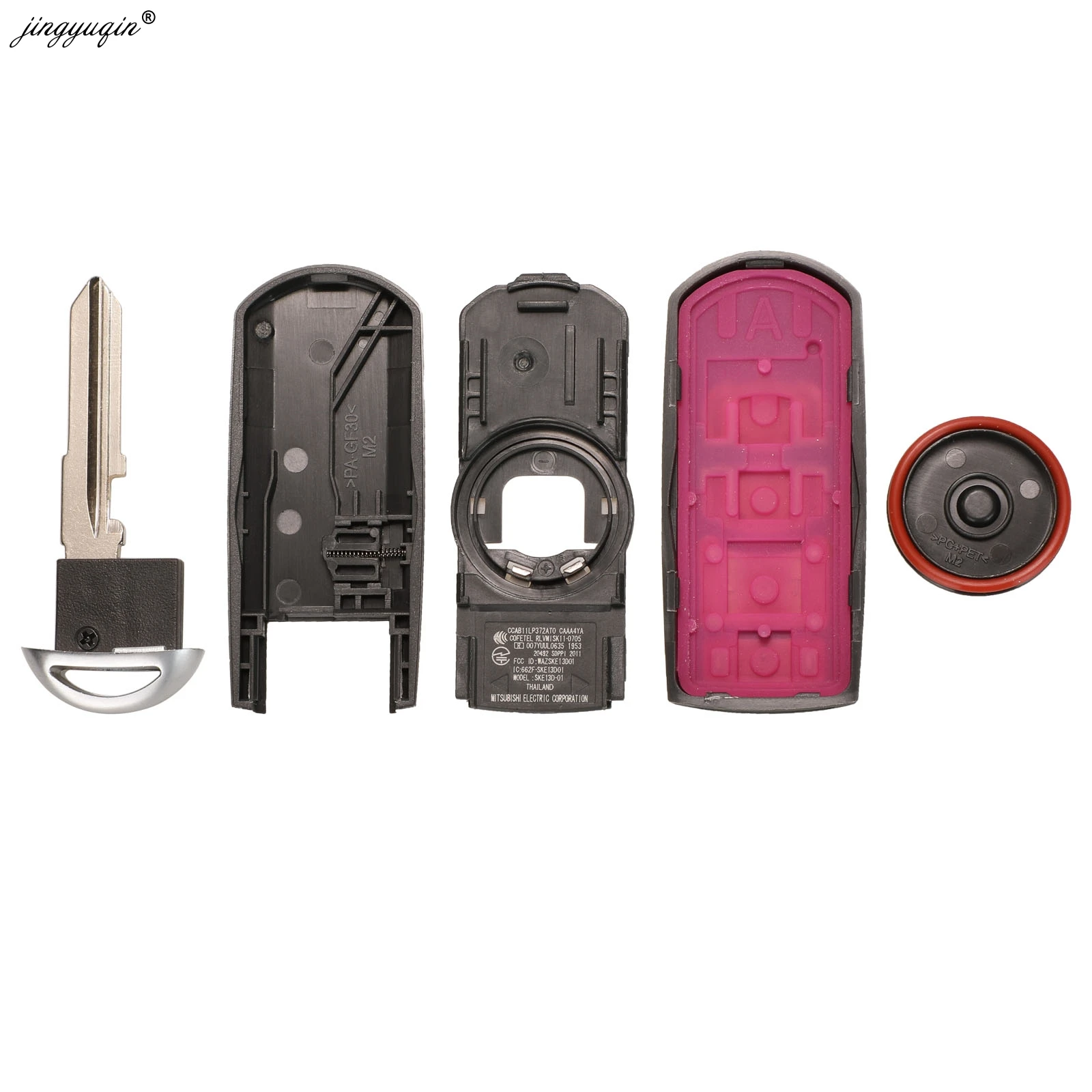 jingyuqin Smart Remote Key Shell Case 2/3/4 Button Fit For Mazda X-5 Summit M3 M6 Axela Atenza With Emergency Key Blade