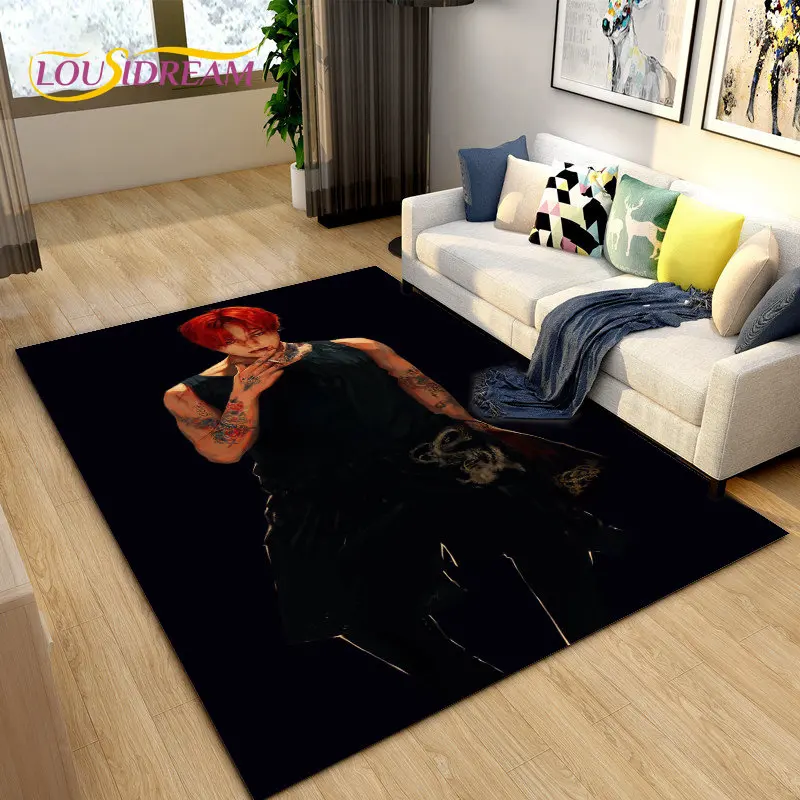 3D Kpop Bigbang Pop Art Singer Area tappeto grande, tappeto tappeto per soggiorno camera da letto divano zerbino decorazione, tappetino antiscivolo per bambini