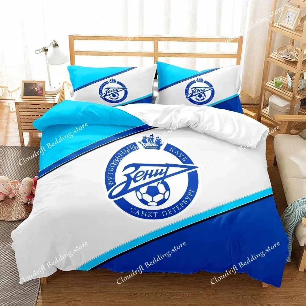 Football FC Zenit Saint Petersburg Bedding Set Boys Girls Twin Queen Size Duvet Cover Pillowcase Bed Kids Adult Home Textiles029