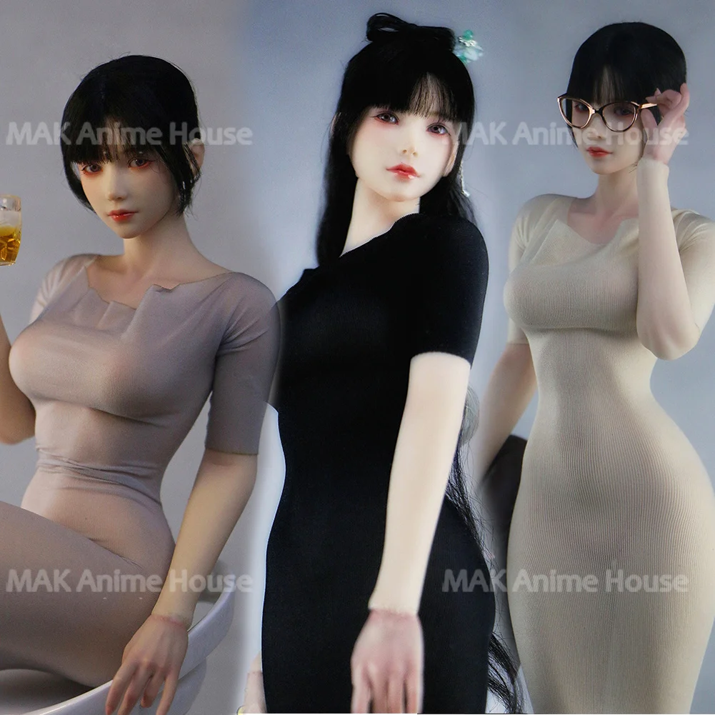 1/6 Tight Fitting Backless Ultra-Thin High Elasticity Sexy Hip Hugging Dress Clothes Model For 12'' Female Action Figure Body