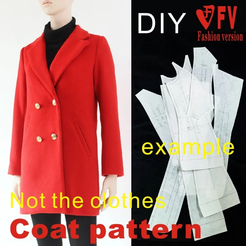 Ladies mid-length coat coat pattern clothes sewing design drawing BFY-127