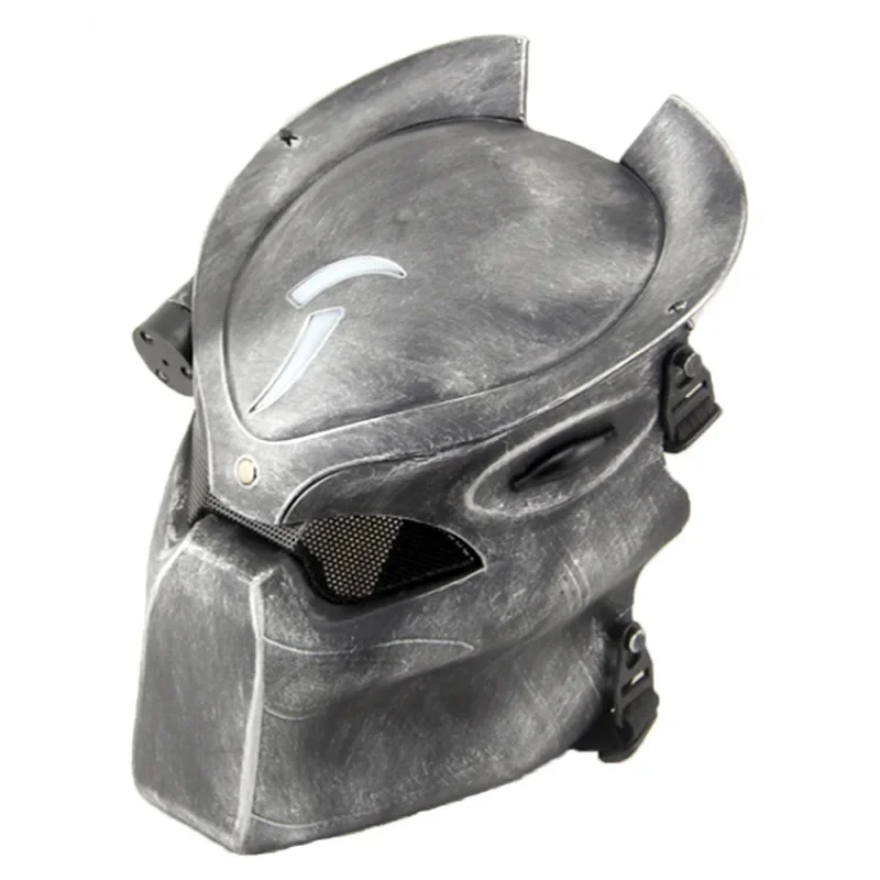 Alien Vs Predator Mask with Lamp Outdoor Wargame Tactical Mask Full Face Cs Mask Halloween Masks Party Cosplay Prey Horror Mask