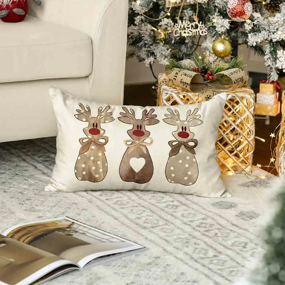 1pc Merry Christmas Pillow Cover - Perfect for Christmas Home Decoration, Fits Living Room Sofa