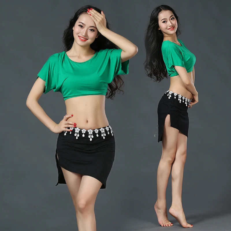 New arrival belly dance clothes short sleeves top+skirt 2pcs belly dance suit for women belly dance set girls dance clothing