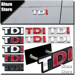 TDI Logo Styling 3D Metal Car Stickers Front Grille Badge Decal Accessories For VW CC Golf Arteon Tiguan Passat Beetle Touareg