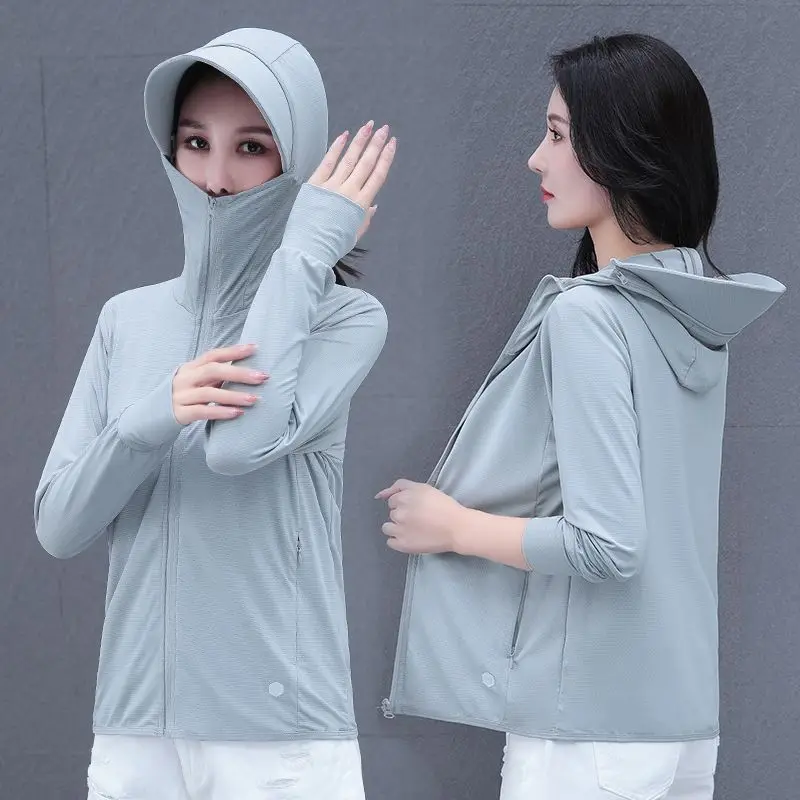 Women's Sunscreen Clothing Hooded Brim UV-proof Breathable Summer Jacket 2026 New Thin Outdoor Coat Female Casual Tops Overcoat
