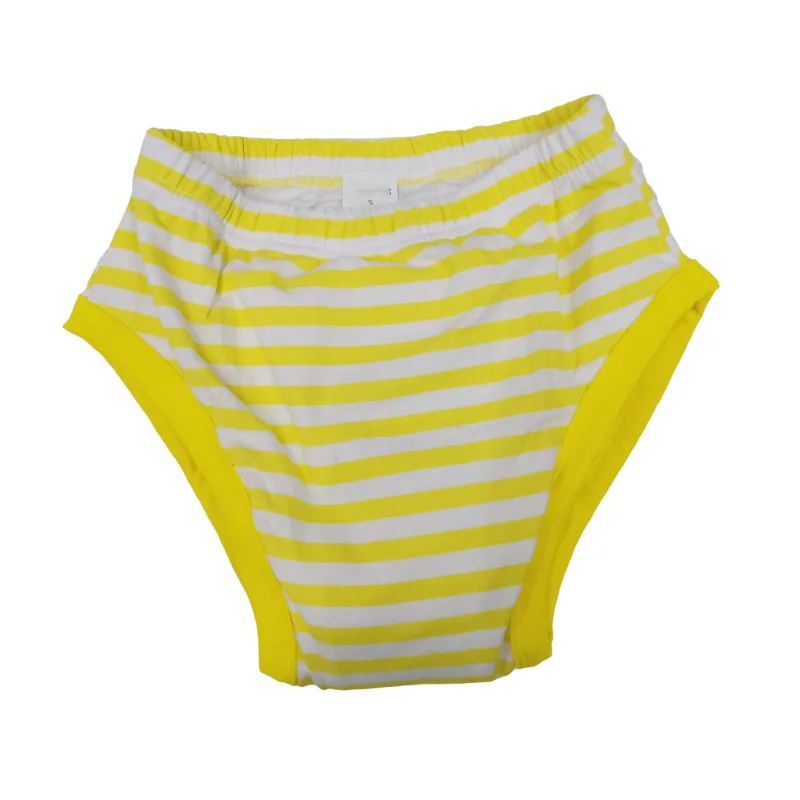 Adult Printed Stripe Waterproof Training Pants ABDL Brief With Padding Inside Cotton DDLG Soft Cloth Diapers Briefs Washable