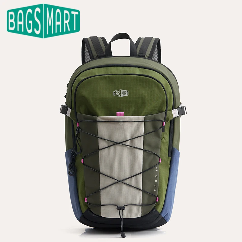 BAGSMART Large Capacity Hiking Backpacks for Men Women 15.6'' Laptop Backpack Waterproof Outdoor Travel Commuter Daypack