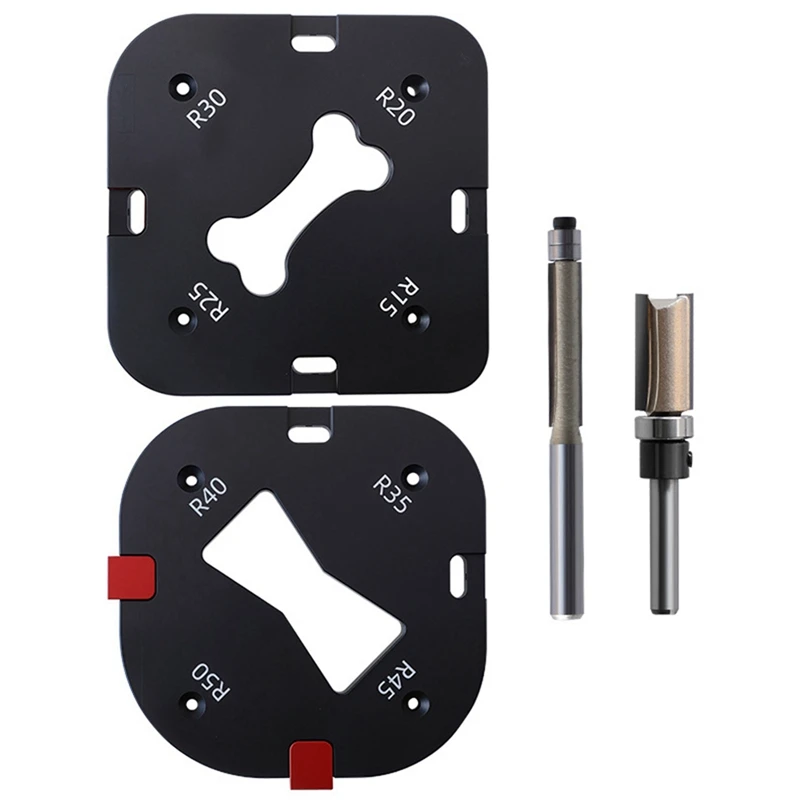 

Pocket Radius Jig Router Cutting Fillet Template 4-In-1 R-Angle Arc Chamfering Template Round Corner Quick Cutting Mold
