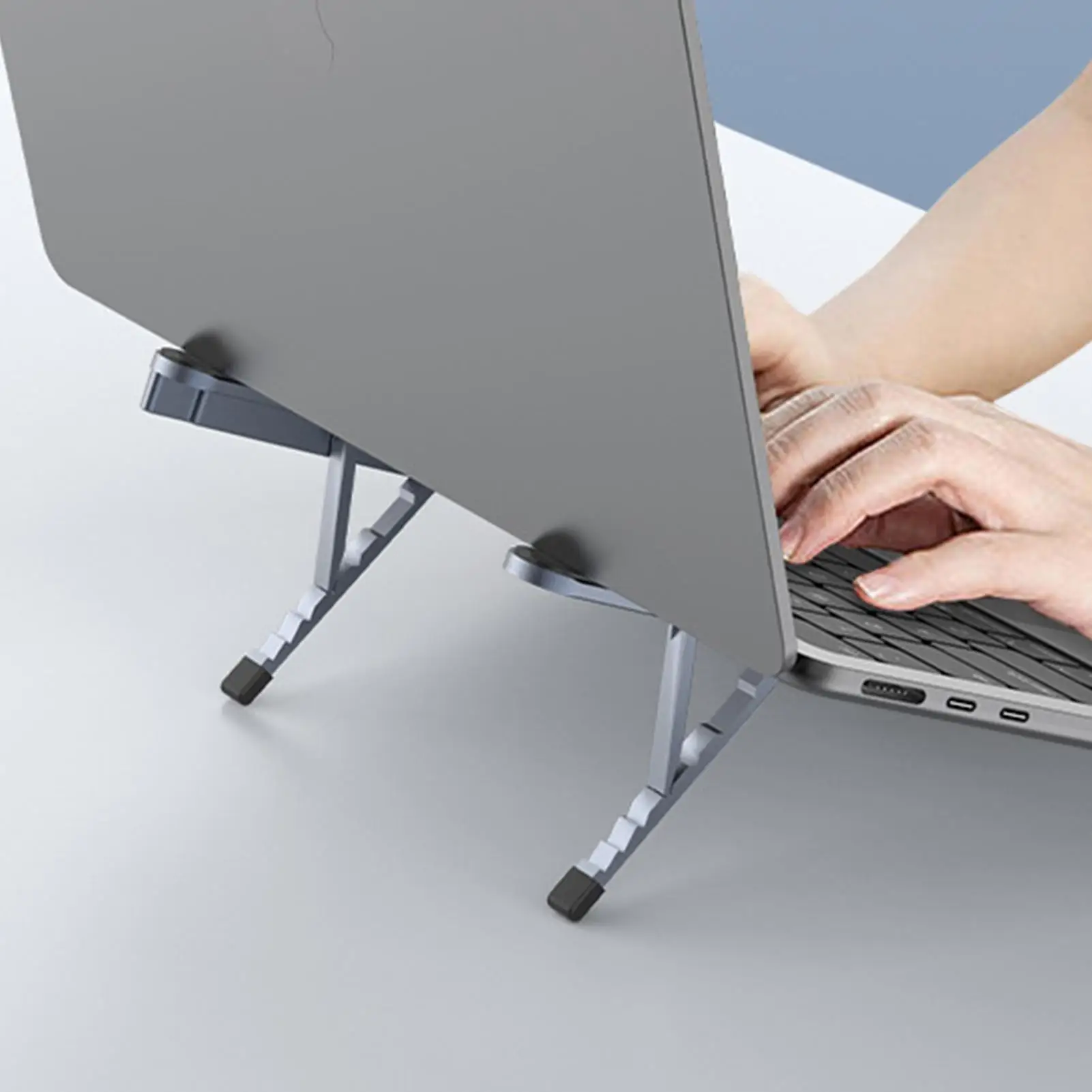 Laptop Stand Witn Docking Station Ventilated Cooling Multiple Ports USB Tablet Support Portable Laptop Holder For Home Office