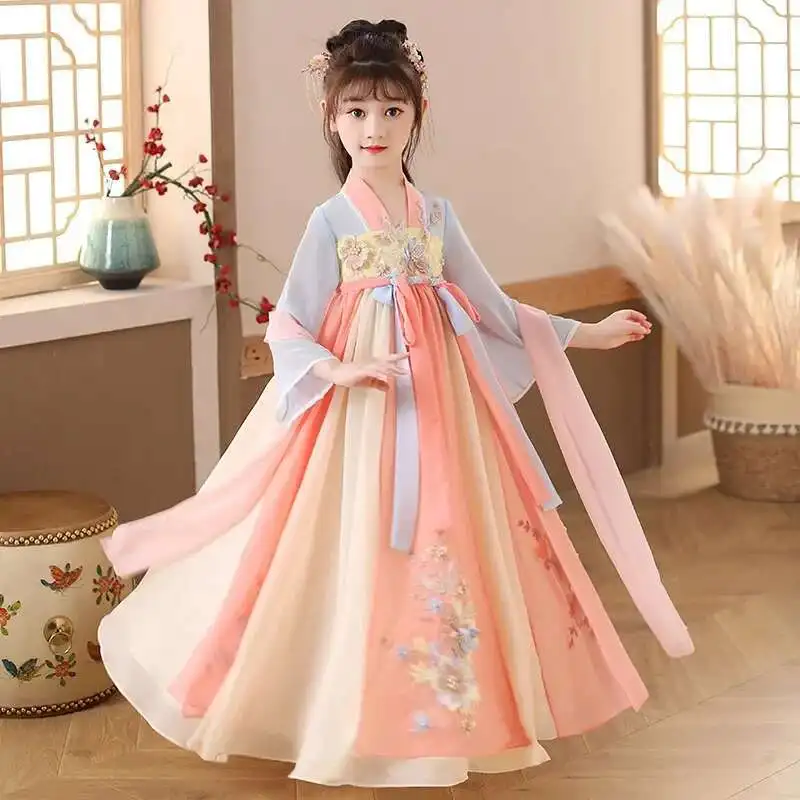 

Summer Princess Costume Girls Casual Dresses Kids Vintage Children's Dress Vestido Baby Girls' Hanfu Dress Cosplay Girl Clothing