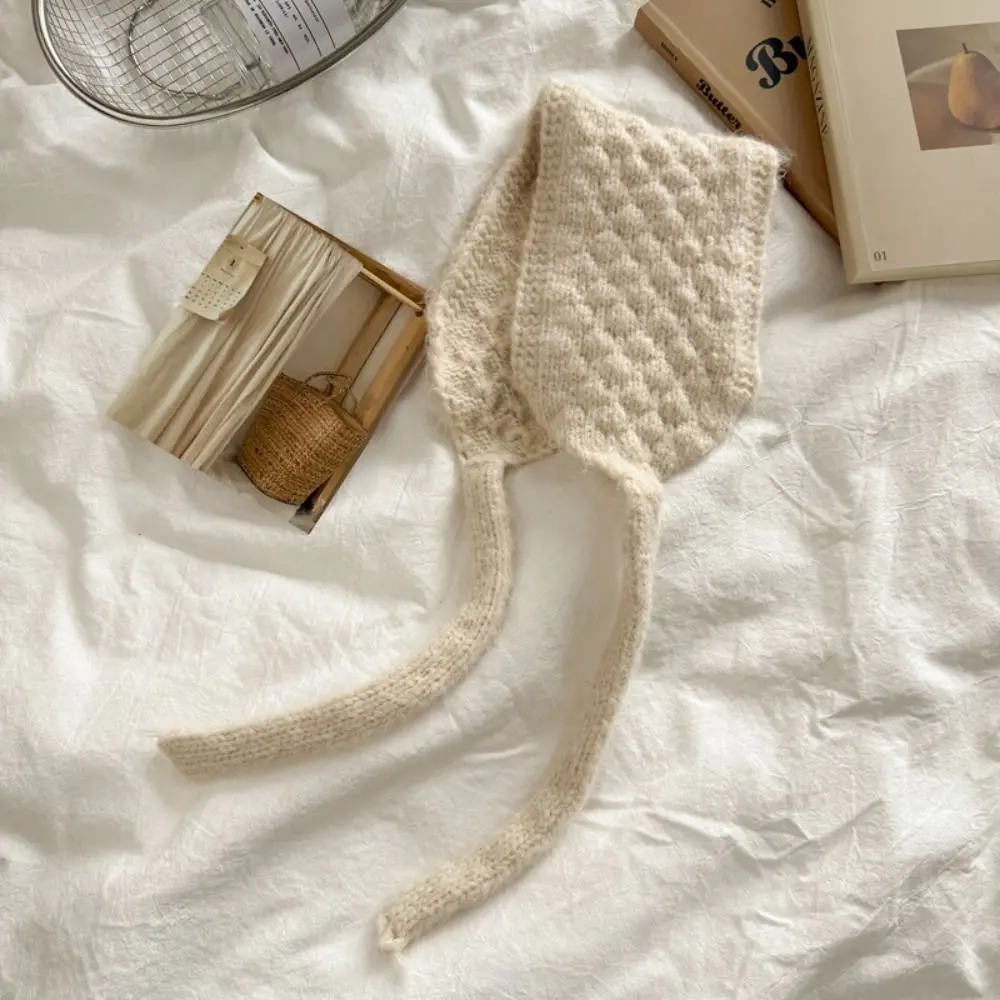 Personality Thickening Wool Strappy Ear Muff Windproof Keep Warm Earlap Warmer Solid Color Handmade Ear Protection Strap Girls