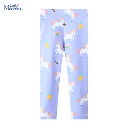 Little maven Toddler Baby Girls Kids Clothes 2024 Autumn Pants Cotton Trousers Cartoon Unicorn Children's Clothing Leggings