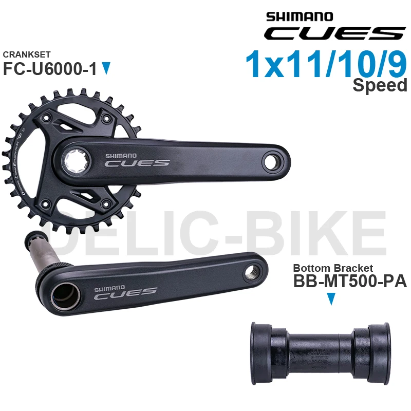 SHIMANO Groupset CUES U6000 CRANKSET FC-U6000-1 and Bottom Bracket BB-MT500-PA BB-MT501 Original Parts