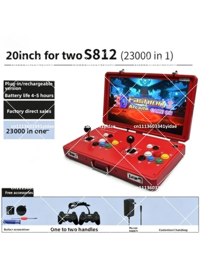 Portable Retro Arcade Game Console with Dual Joystick, Built-in Games & TV Output, Handheld Fighting Machine for Kids Adults