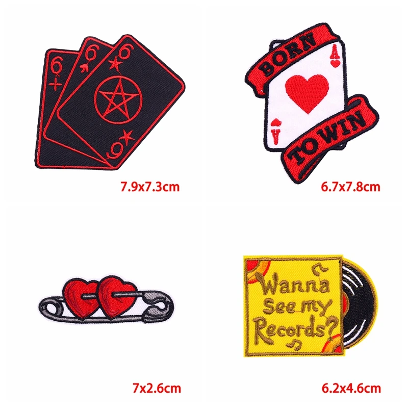 10PCS Punk/Letter Iron On Patches For Clothing Thermoadhesive Patch Letter Slogan Embroidery Patch On Clothes Jackets Hats DIY
