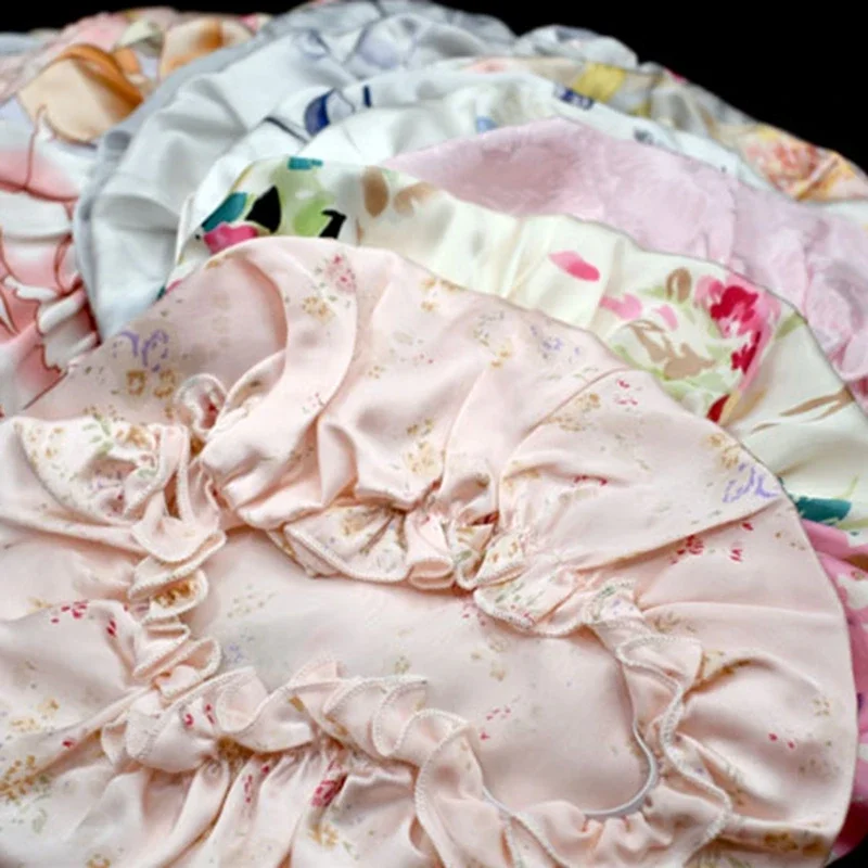New Luxury 100% Natural  Silk Mulberry Sleeping Cap Hair Bonnet for Sleeping Silk Bonnet for Sleeping Curly Hair Silk Bonnets