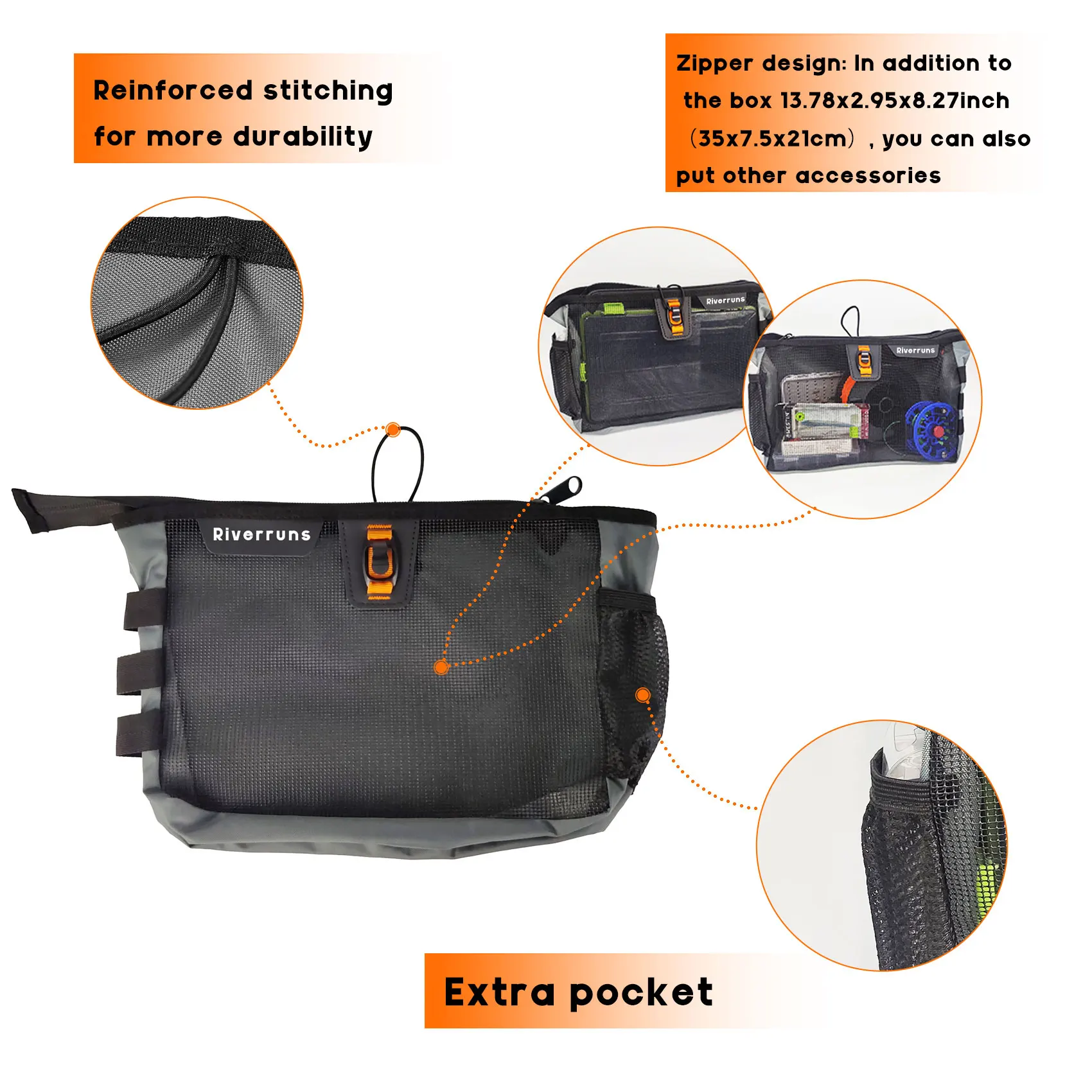 Bolsa impermeable kayak con organizador aparejos y portabotellas - imagen 2