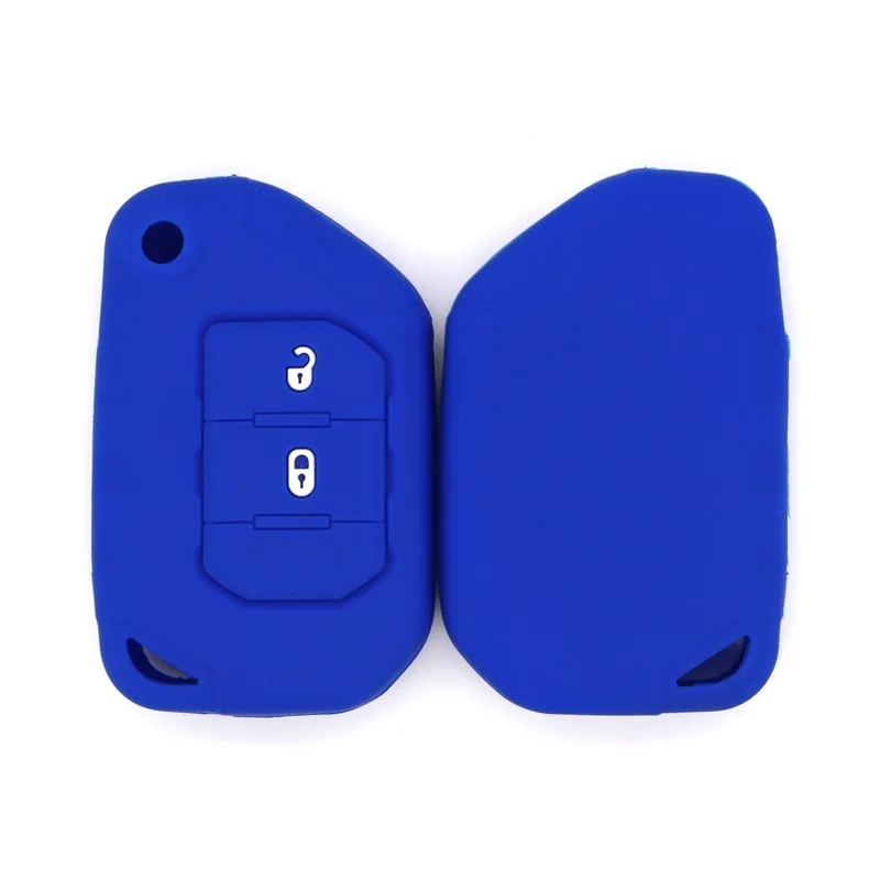For Jeep Wrangler Renegade Free Light Silicone Folding 2-button Key Protective Case Five Colors