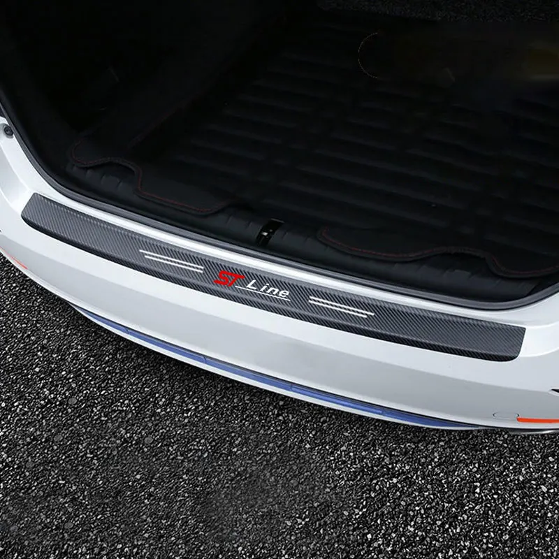 Car Sill pedal Rear Bumper Protection Stickers for Ford ST-line Focus 2 3 Mondeo Ecosport Kuga Mk4 Fiesta Mk3  Accessories