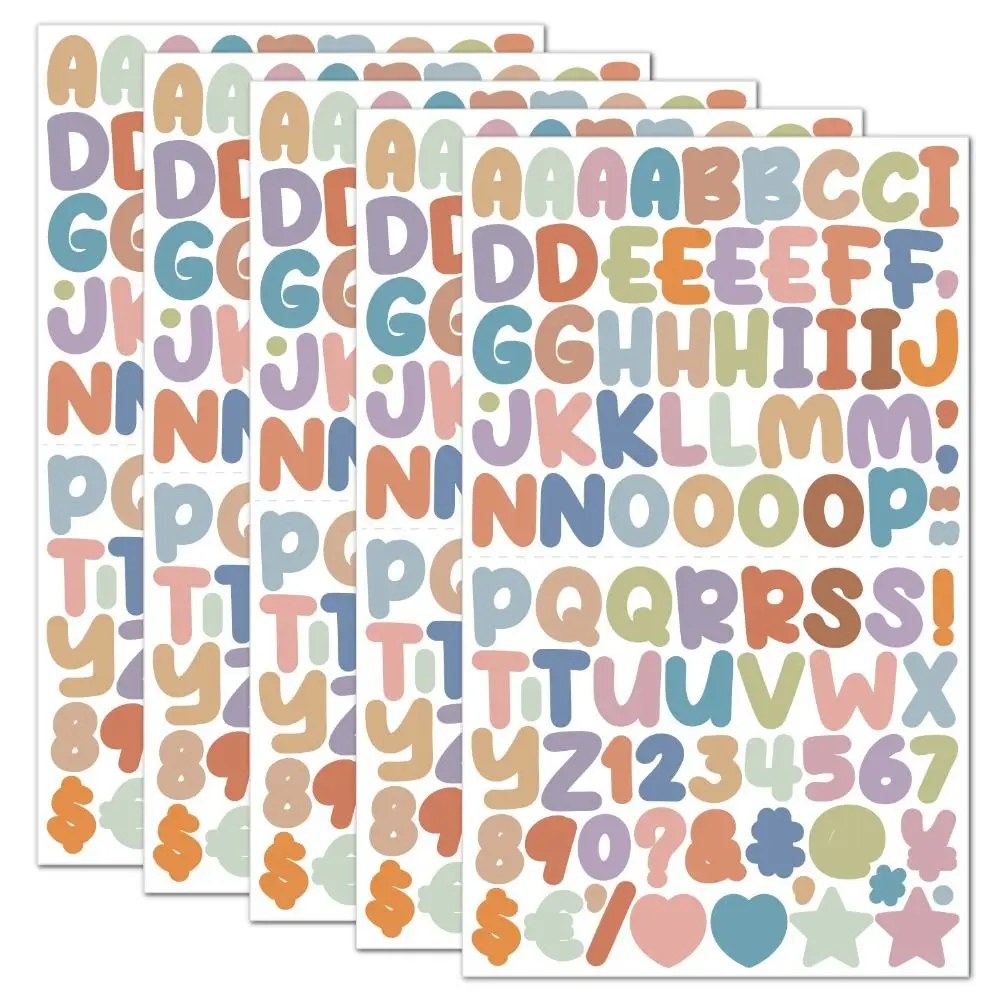 

26 Letter Number Cartoon Letter Sticker 0.5 inch DIY Cartoon Initial Alphabet Paster Vinyl Adhesive Decoration