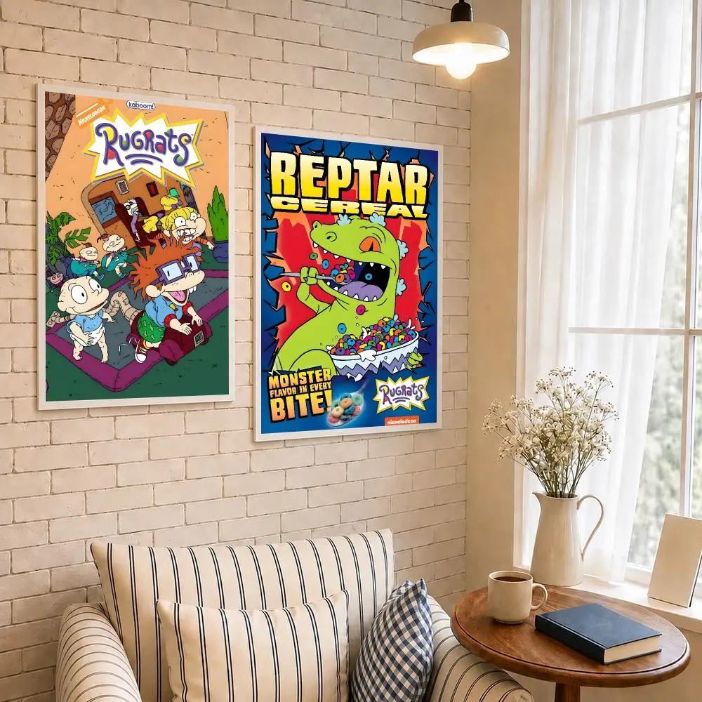 Animation R-Rugrats Poster PP Self-Adhesive Waterproof Wall Decor for Bedroom,Living Room,Dorm,Bar Aesthetic Decor Gift