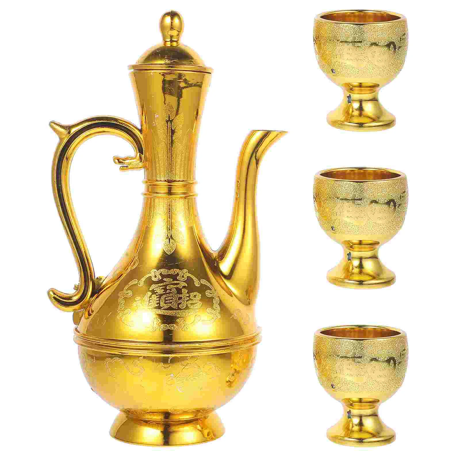 Gold Offering Cup Attract Wealth Retro Decor Sacrifice Vintage Offerings Golden