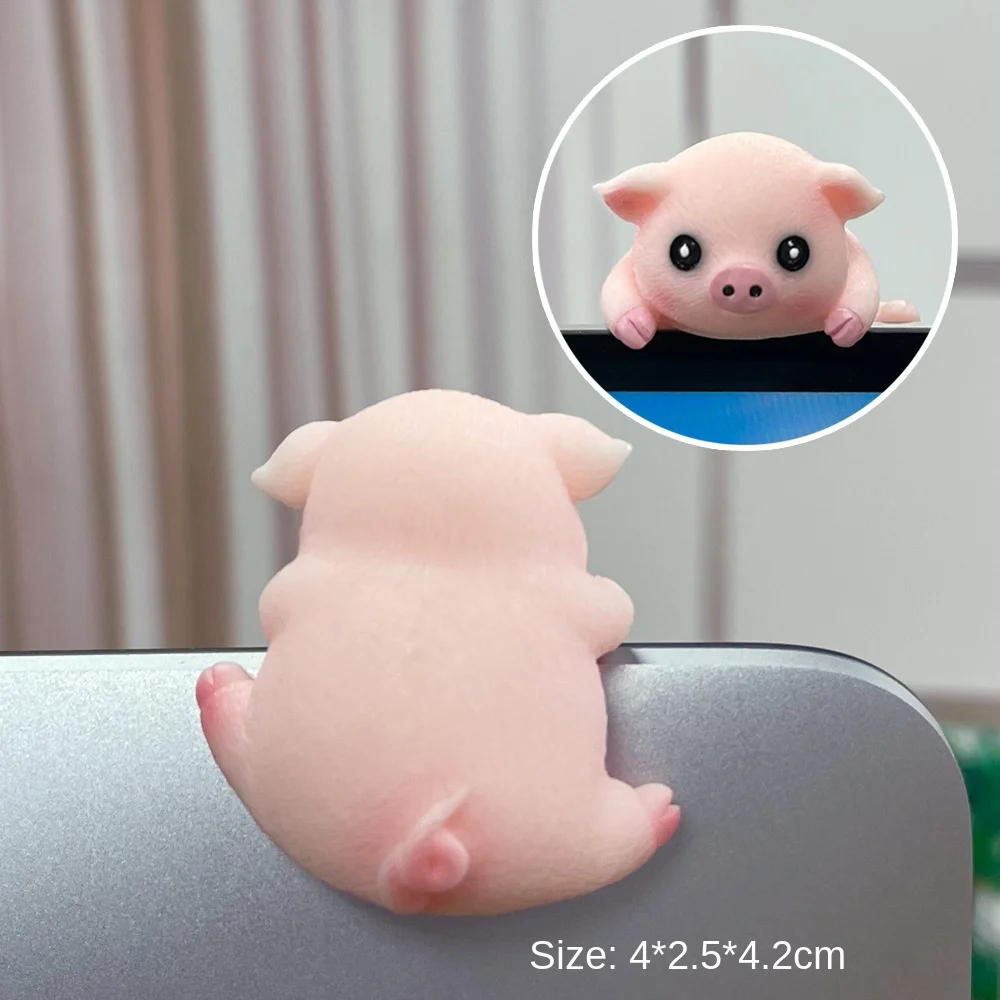 Fashion Computer TV Little Animal Ornaments Creative Resin Car Navigation Screen Decorations Showpiece Table Edge Ornaments