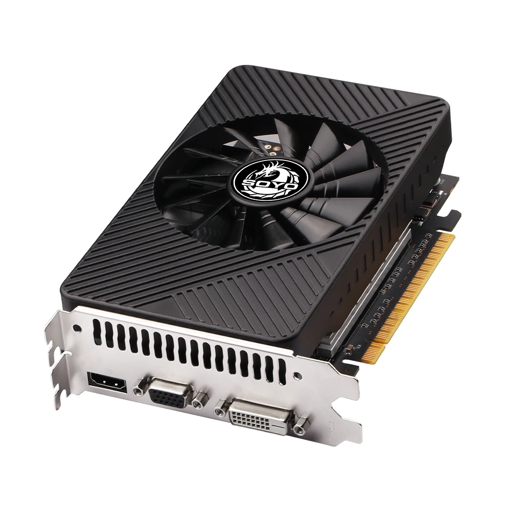 SOYO GTX 550TI Graphics Card GDDR5 2GB 40NM Video Card 128BIT HDMI VGA DVI PG Game Computer Com NVIDIA 700MHZ Single Fan view 3