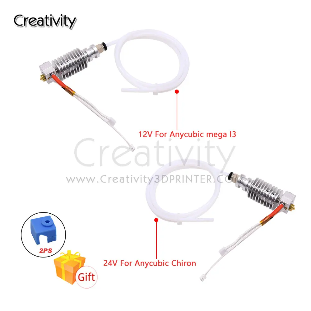 

2PCS V5 J-head Hotend Kit Extruder V5 Heater Block 12/24V For I3 Mega/Chiron 3D Printer Accessories V6 Hotend Kit