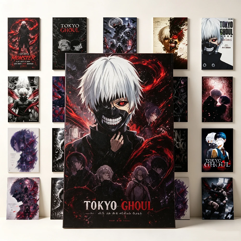 T-Tokyo G-Ghoul Canvas Poster Ken Kaneki Anime Wall Art Print Home Decor Painting Living Room Gamer Boys Bedroom Wall Pictures