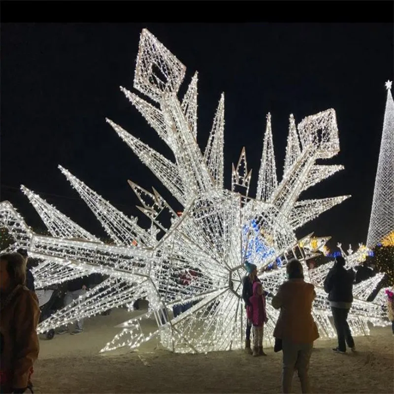 Snowflakes Outdoor Indoor Garden Street Large, Medium and Small Landscape Lighting 2D3D Custom Decorative Lights Snowflakes