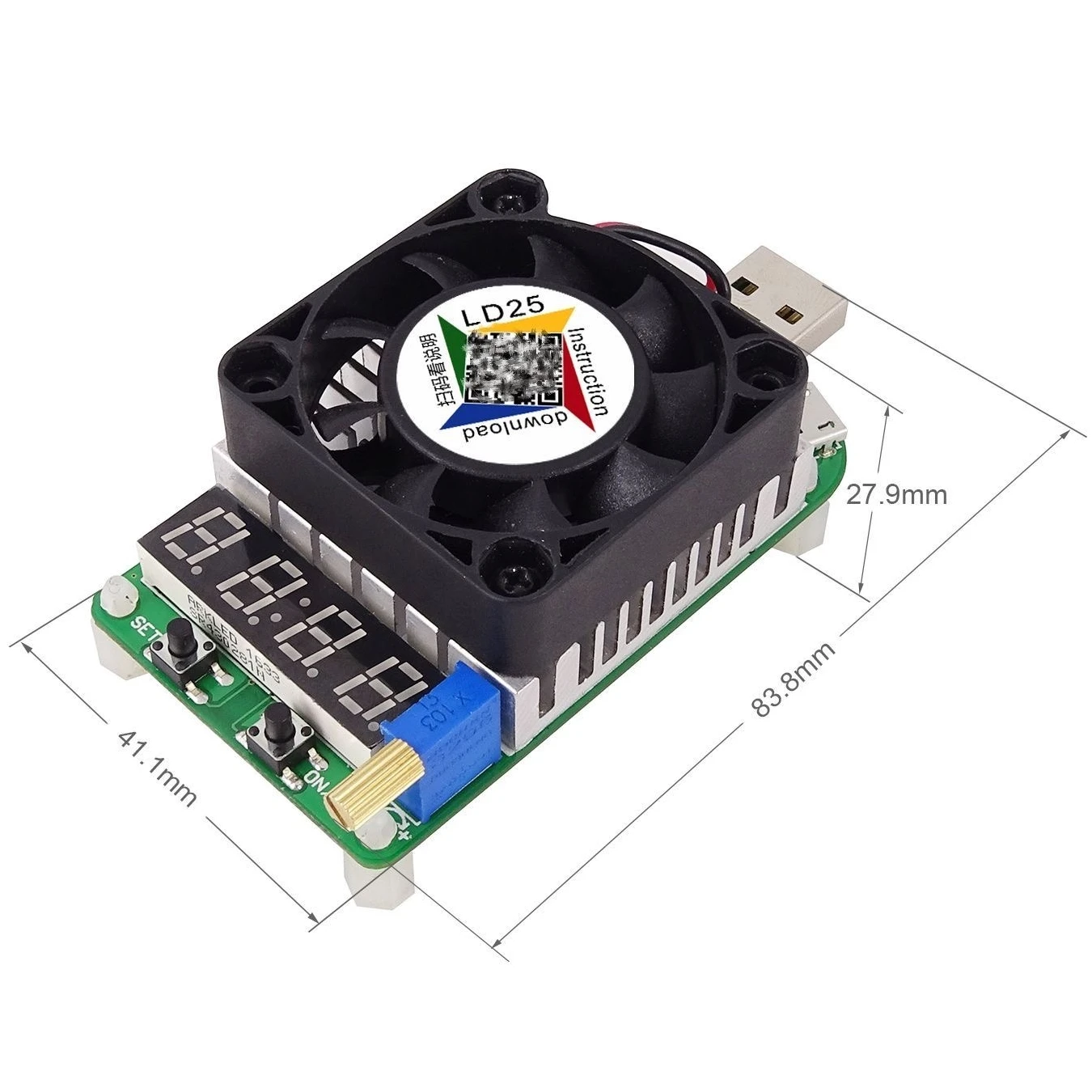 Adjustable variable resistor load DC electronic load module instrument USB aging discharge test resistor