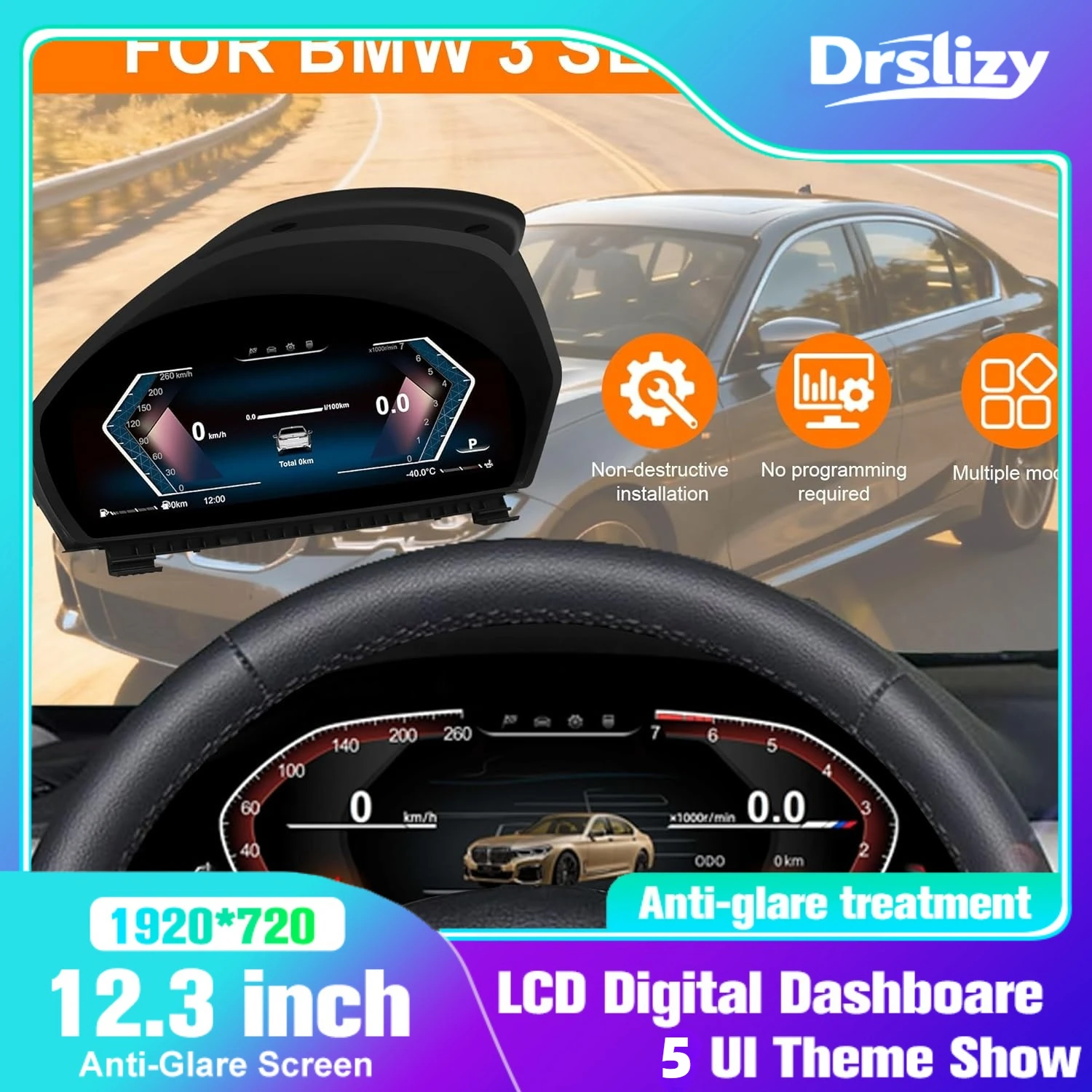 

Спидометр для BMW F30-F36 2013-2020, 12.3 дюйма, на базе Linux, оригинальный современный автомобильный одометр, информационный проекционный дисплей (HUD)