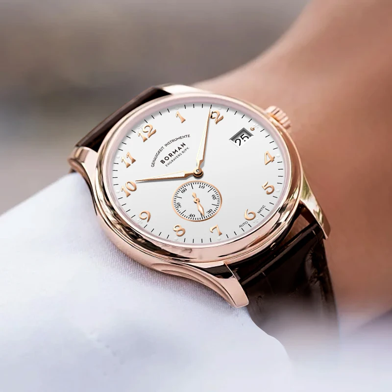 BORMAN Nuova collezione Micro Rotor Orologi da uomo minimalisti Movimento meccanico automatico Orologi da uomo d'affari super sottili