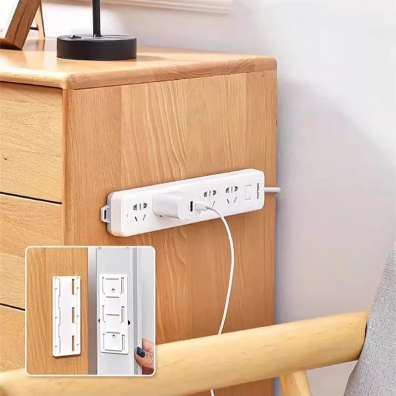 5PCS Self-Adhesive Desktop Socket Fixer Hanging Power Strip Cable Organizer Wall Holder Fixator Removable Wall-Mounted