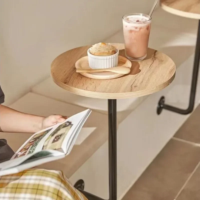 

Простой круглый стол в стиле досуга, провинция, пространство на стене, подвесной карточный столик, обеденные столы для чая с молоком в скандинавском стиле