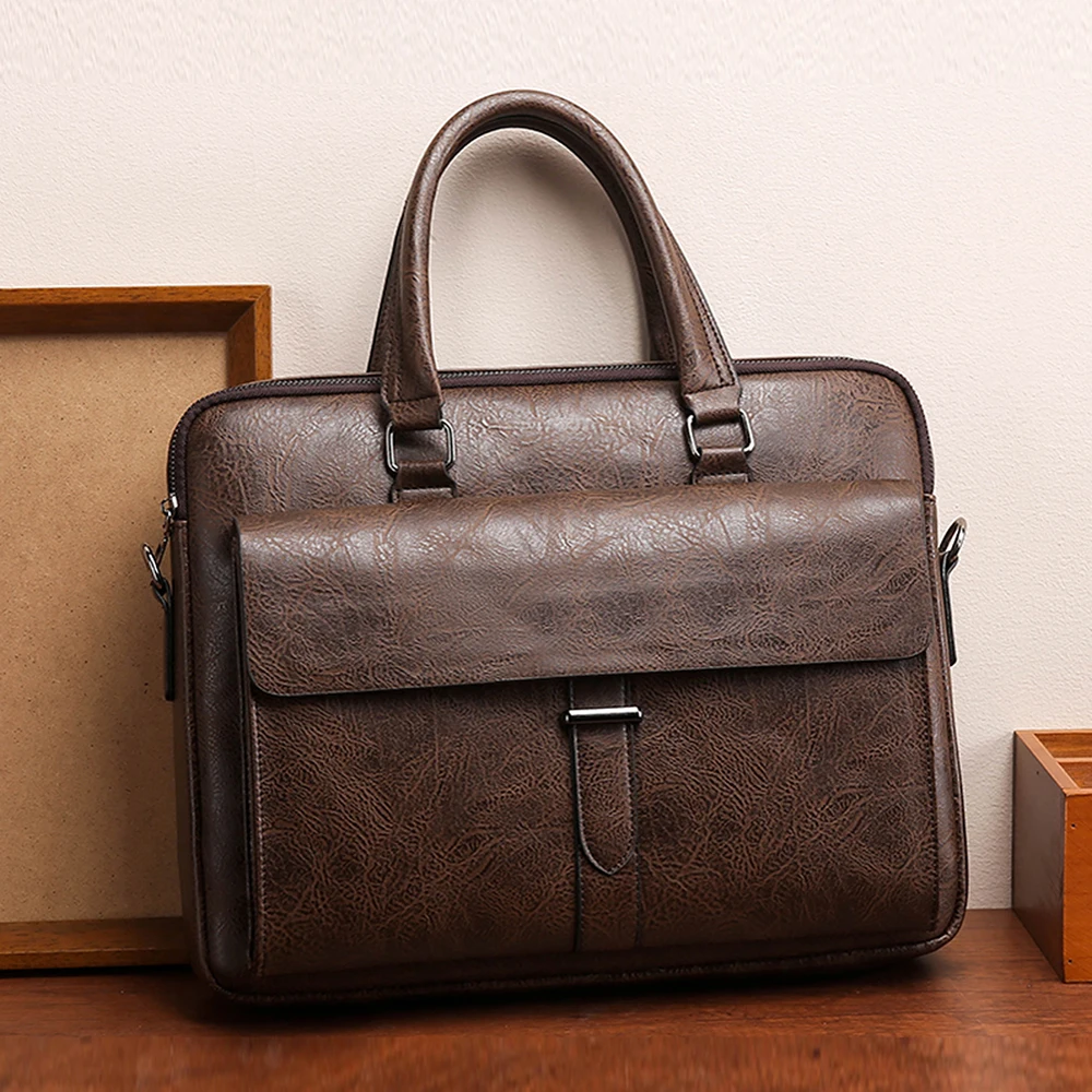 

brown men's vintage handbag Luxury Briefcases For Men Leather Executive Business Office Laptop Portfolio Large Bag Documents