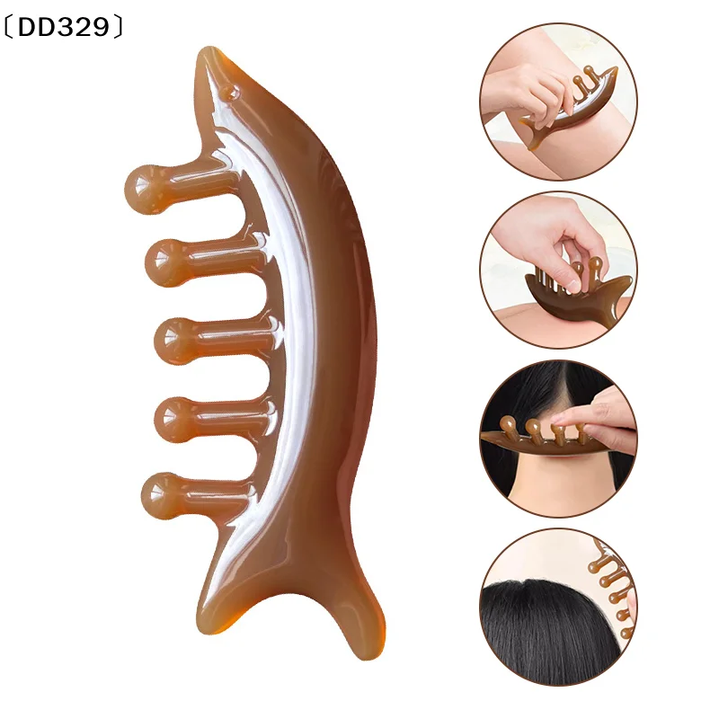 

Массажная расческа для головы, палочка Гуаша, расческа-акула, инструмент для точечного массажа головы и тела, для проработки меридианов, снятия стресса, из натуральной смолы〔DD329〕