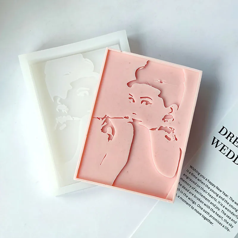 

Audrey Hepburn Goddess Silicone Mold for Candle DIY Portrait Mold Making Supplies Aroma Plaster Creative Ornaments Resin Epoxy