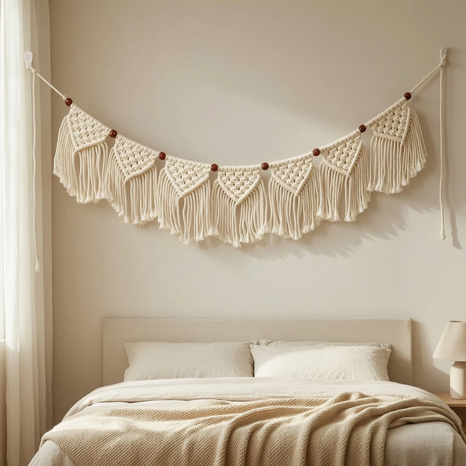 معلقة جدارية من الماكراميه مع - مراجعة Macrame Wall Hanging وسعره