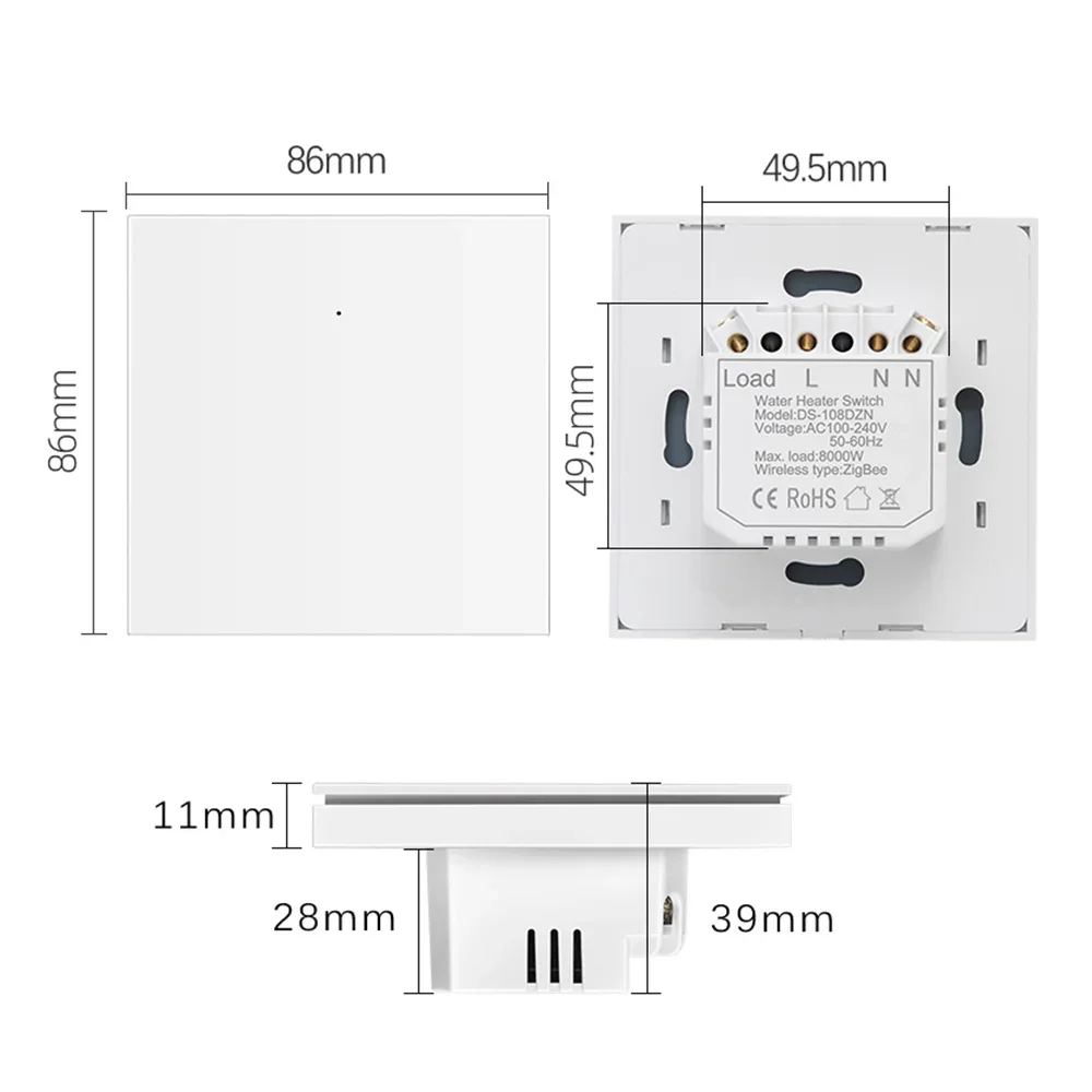 Interruttore caldaia scaldabagno Tuya Smart Zigbee 20A/40A 4000W/8000W condizionatore d\'aria ue Smart Life remoto per Alexa Google Home