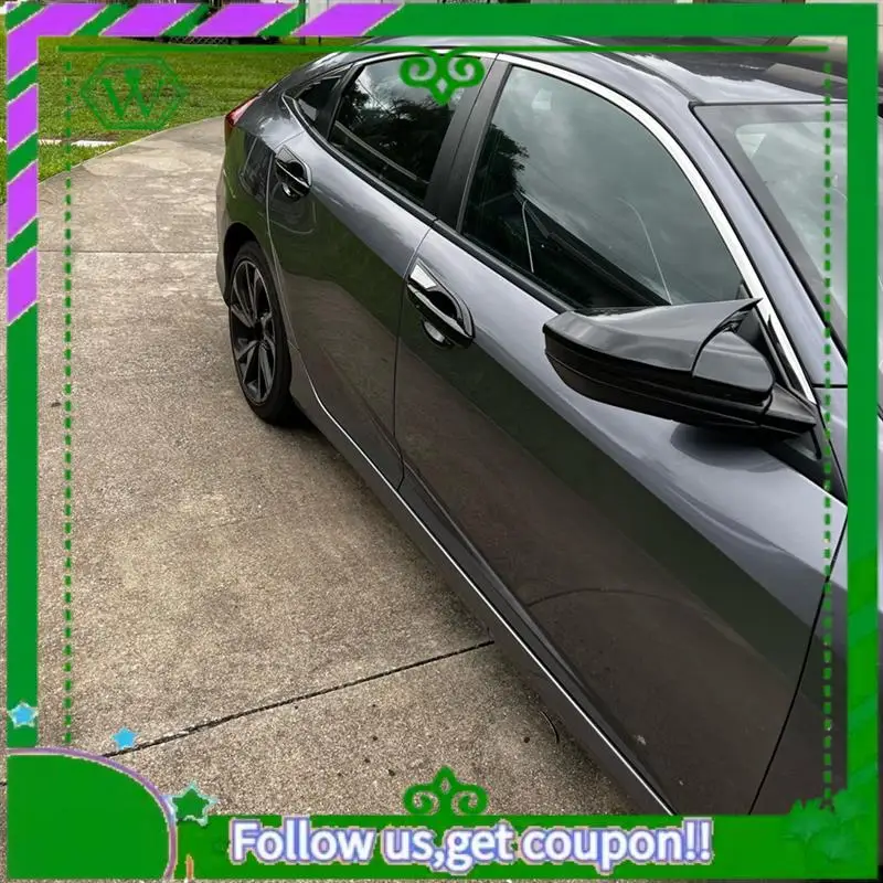 AC34-غطاء مرآة الرؤية الخلفية الجانبية قبعات الرؤية الخلفية لهوندا سيفيك 10Th 2016 2017 2018 2019 2020 ملحقات ، 2 قطعة أسود