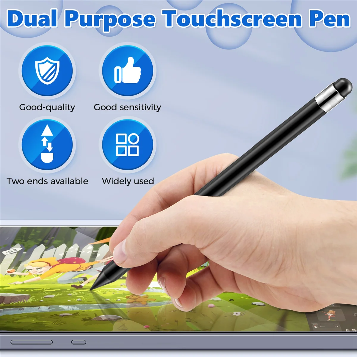 A52TCapacitive Pencil Pen Stylus Press Screen Stick for iPhone iPad Tablet Phone PC - Black