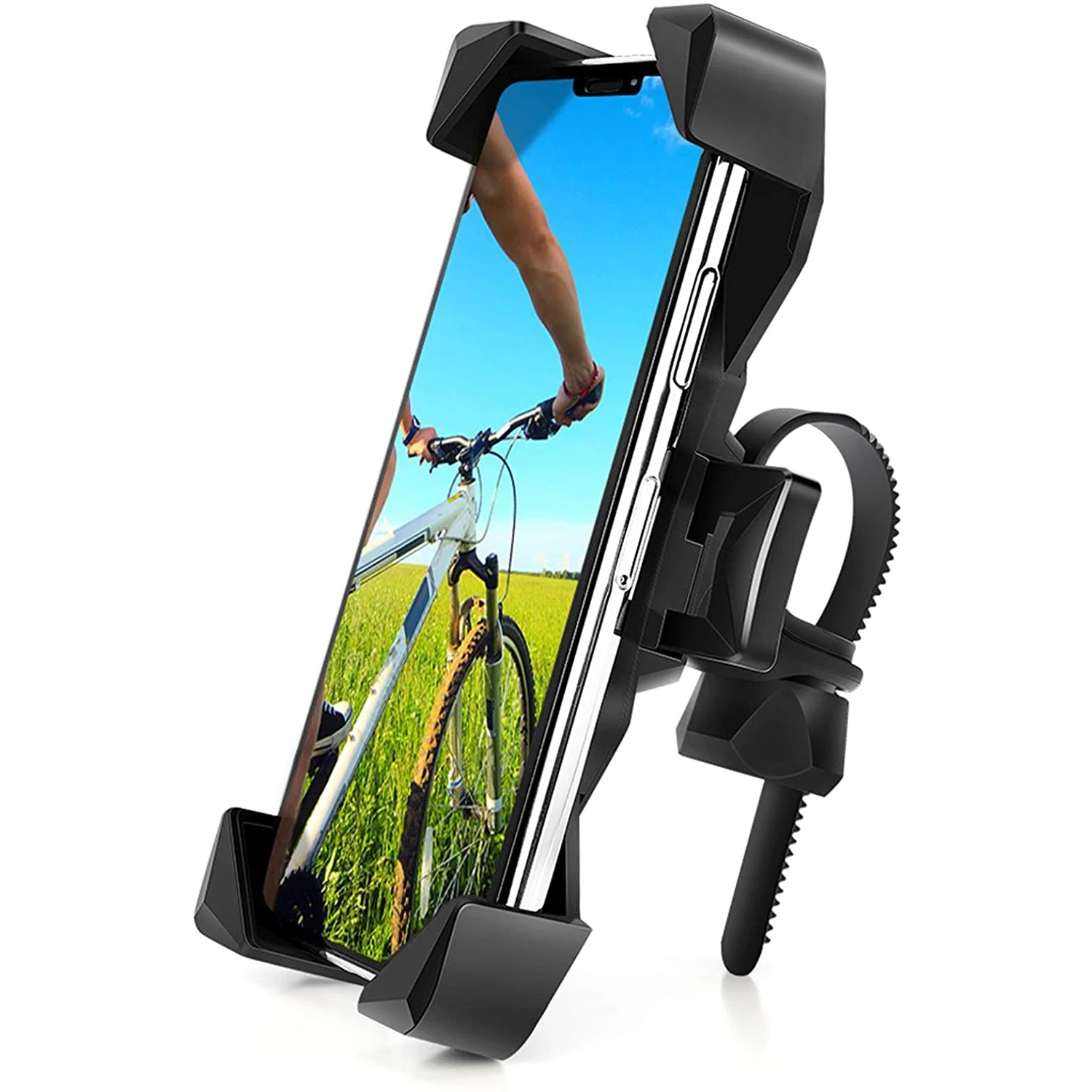 

Universal Adjustable Motorcycle Handlebar Mount Bike Bicycle Mobile Phone Holder 12 Months with 360 Degree Rotating