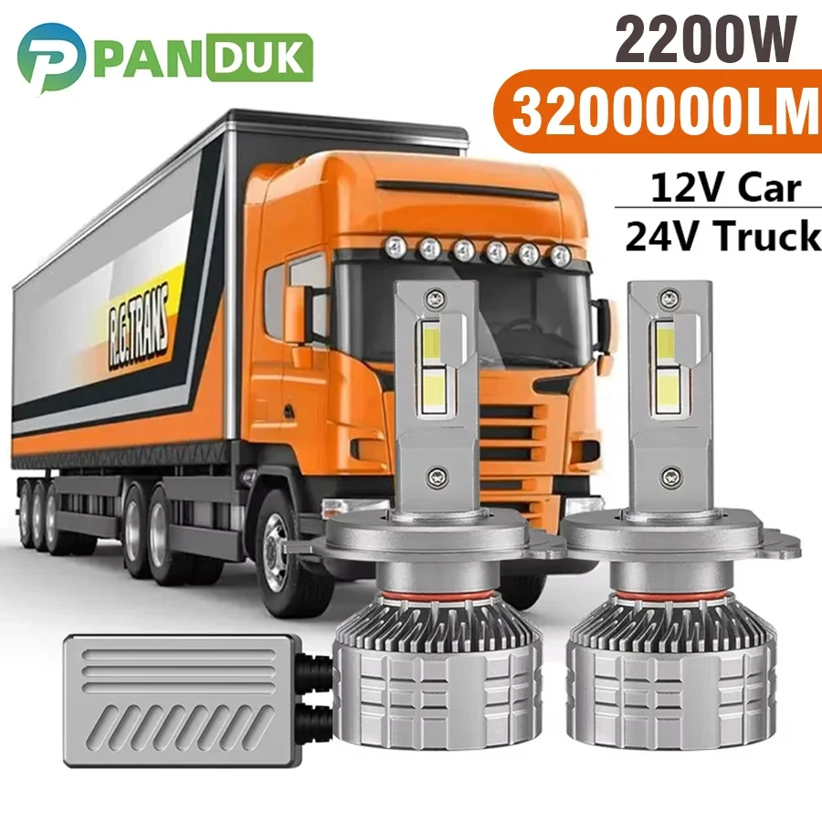 

PANDUK H7 Светодиодные лампы Canbus H4 Светодиодные фары 2200 Вт 3200000LM H11 HB4 9006 HB3 9005 Auto Moto 12 В Автомобильный 7750 ЧИП 24 В Для грузовика