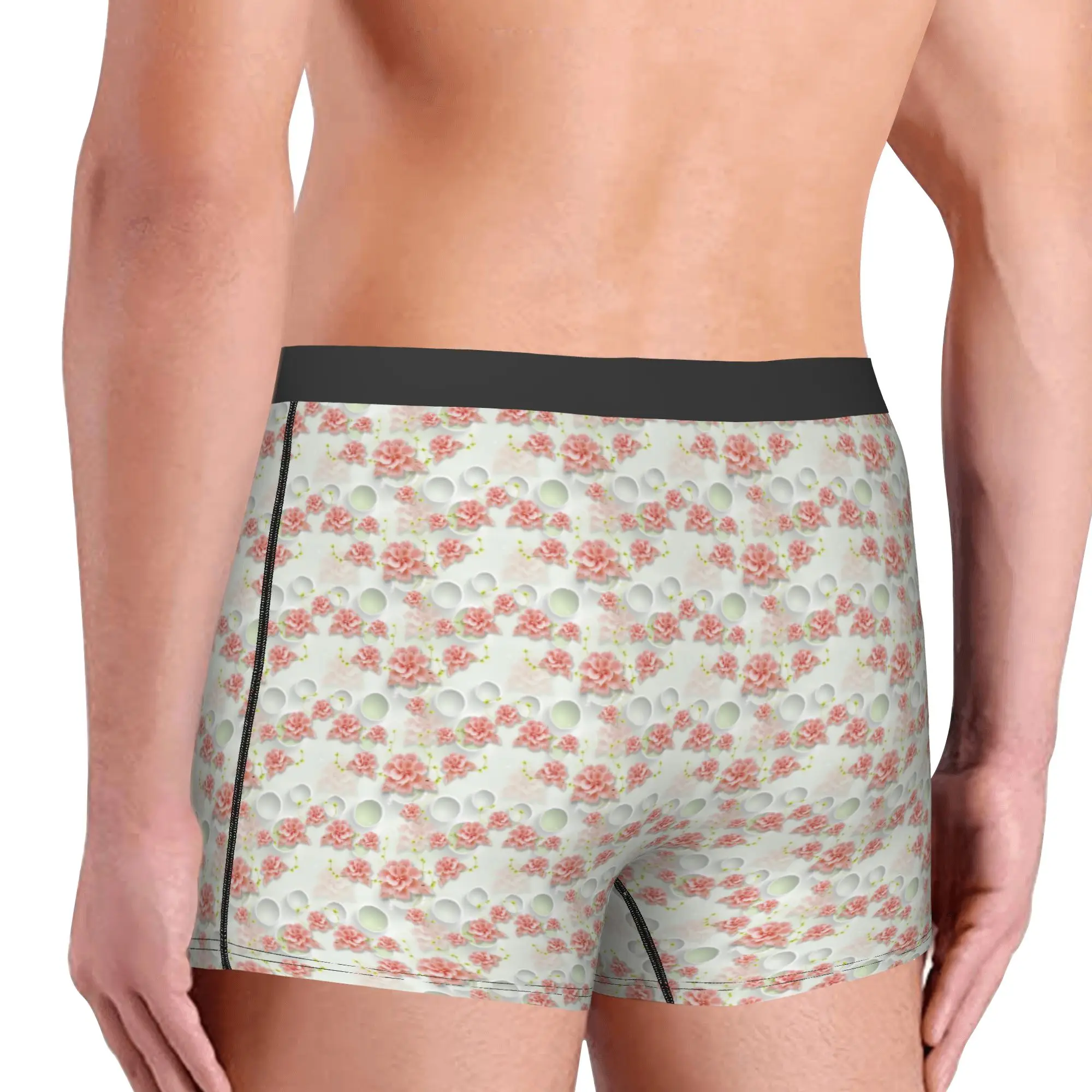 Luxury High 3D Floral Boxers Shorts Men's Fashion Trend 3D Flowers Briefs Underwear Novelty Underpants