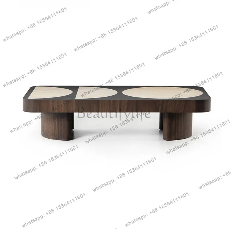 

Wabi Sand Wind Household Solid Wood Coffee Table Simple Medieval Square Small Apartment Living Room Side Table