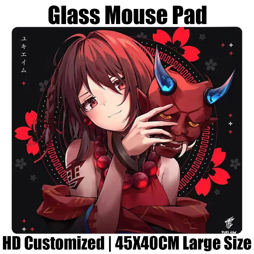 Japanese Anime Skypad SORA YUME Glass Mouse Pad Gaming Reproduced Upgrade Coated Smooth Surface Custom Gamer FPS Gaming Desk Mat